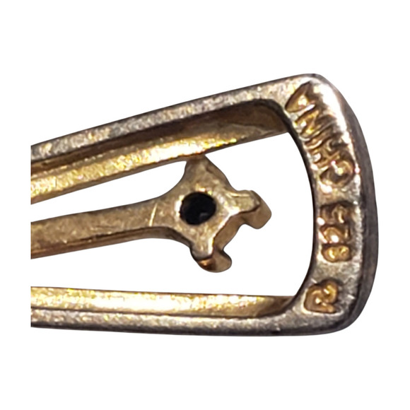 Sterling Silver 925 Gold Vermeil Cross Pendant Sapphires prime art - Picture 8 of 10